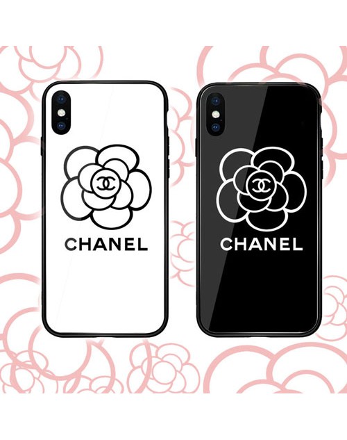 シャネル ブランド iphone 12 pro/12 pro max/12 mini/11ケース 花絵柄 Chanel 背面ガラス galaxy s20/s10/s10e/s9 plus/note10ケース 全機種対応 おしゃれ xperia 1II/5II10 II/1/5/8/xzケース シンプル アイフォン12/xr/xs max/11 pro/x/8/7ケース ファッション レディーズ向け