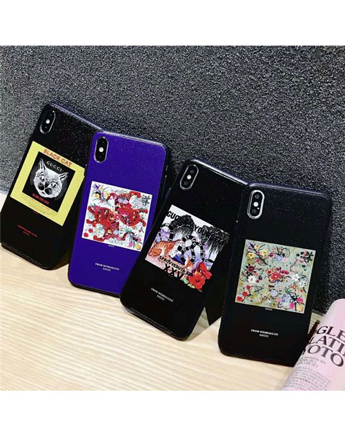 gucci グッチ iphone xr/xs  maxケース ブランド 花絵柄 iphone xs/xカバー アイフォン 8/7 plusケース ファッション新品 人気