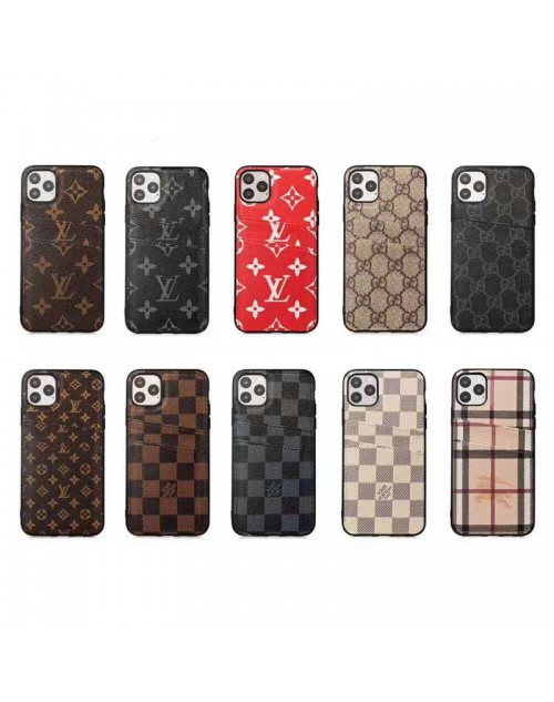 iphone 12/12 mini/12 pro/12 pro maxルイヴィトン バーバリー iphone 11 pro/xr/xs maxケースブランドlv burberry アイフォン x/8/7plusケース Galaxy s20/s10e/s10/s9 plusケースカードポケット付き ファッションビジネス風