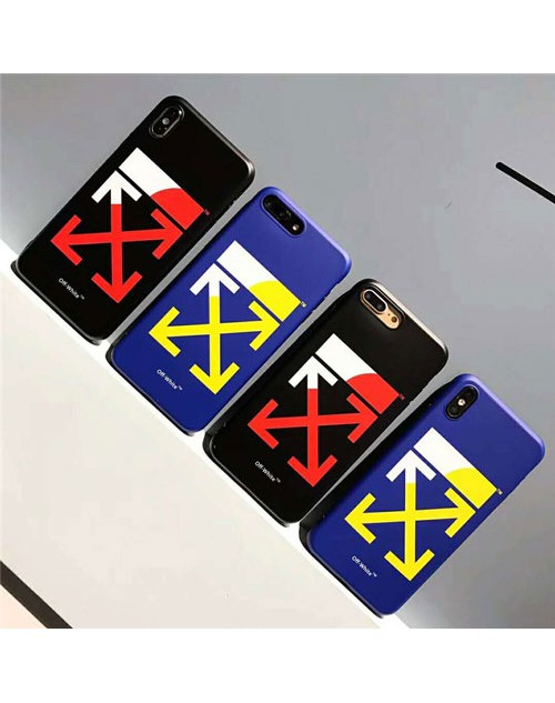 off-white iphone xr/xs maxケース 潮流ブランド iphone x/10s/テンケース 矢印ロゴ アイフォン 8/7 plusケースファッション 芸能人愛用