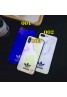 adidasアディダスiphone xr/xsmax/xsケーススポーツ風 iphone x/10sケース クローバーロゴ付きアイフォン8/7 plusスマホケース オシャレ大理石紋青い光