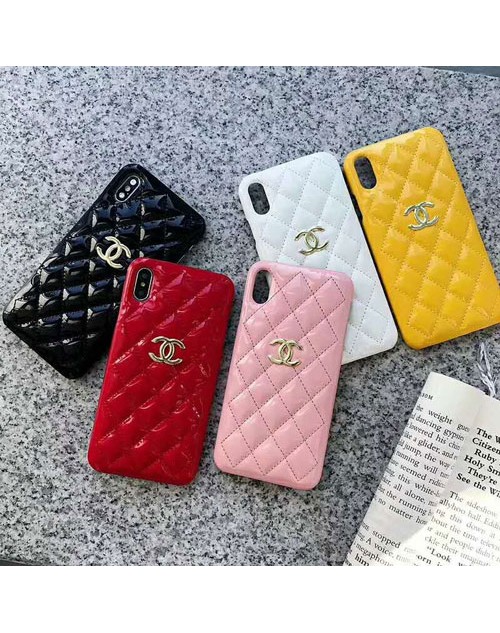 chanel シャネル iphone 11/11pro/xr/xs max/xsケースブランド キルティングiphone xs/テンアールケースレディース向け エナメル アイフォン 8/7/6s plusケースファッションおしゃれ