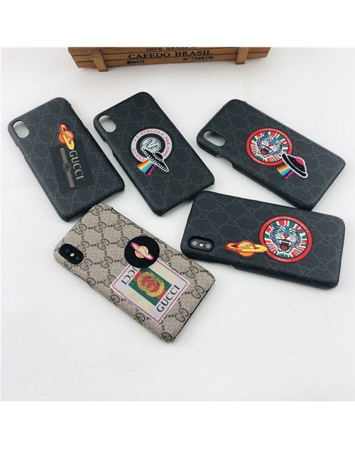 グッチ gucci Galaxy 10/s10+ケースiphone xr/xs maxケース ブランド ギャラクシーA30/S9ケース UFO 刺繍 iphone x/8/7plusケース個性 ファッション贅沢 ジャケットカバー