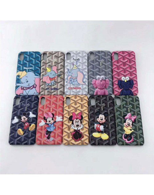 Goyard ゴヤール Galaxy s10/s10+/a30ケースキャラクター 付き Galaxy s9ケースブランド iphone xr/xs maxケース ダンボミッキーkaws アイフォン x/8/7 plusケース人気オシャレメンズレディース