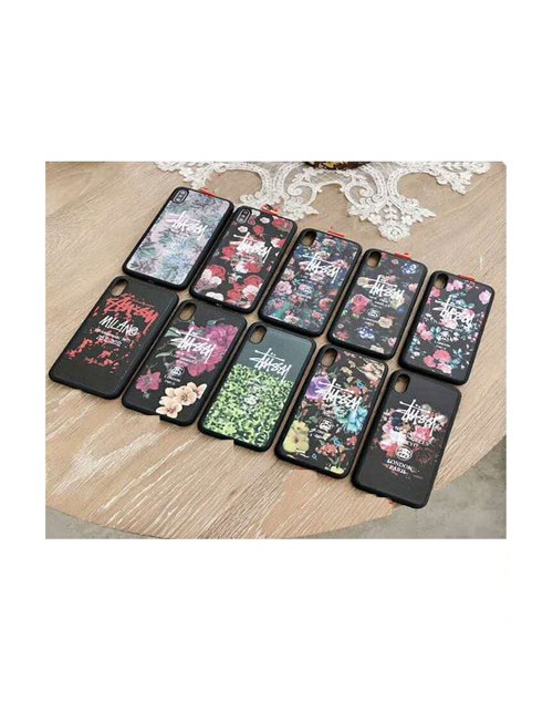 ステューシー stussy Galaxy s10/s10plusケース ブランド個性 galaxy s10e/A30Aケース iphone xr/xs maxケース花柄オシャレ アイフォン 8/7 plusケース メンズレディース兼用