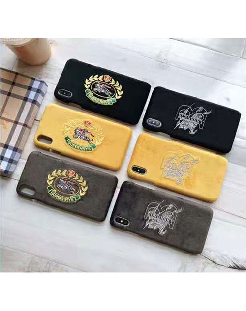 Burberry iphone xr/xs max/xiケース ブランドバーバリー galaxy s10e/s10plusケースお洒落刺繍 iphone x/11maxケースギャラクシーs9/s8ケース新品 大人気