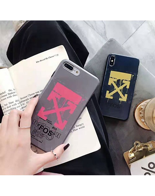 OFF-white iphone XI/11R/11 maxケースブランド オーフホワイト iphone xr/xs maxケース個性潮流 アイフォンx/8/7 plusケースペアお揃い ファッション矢印ロゴ