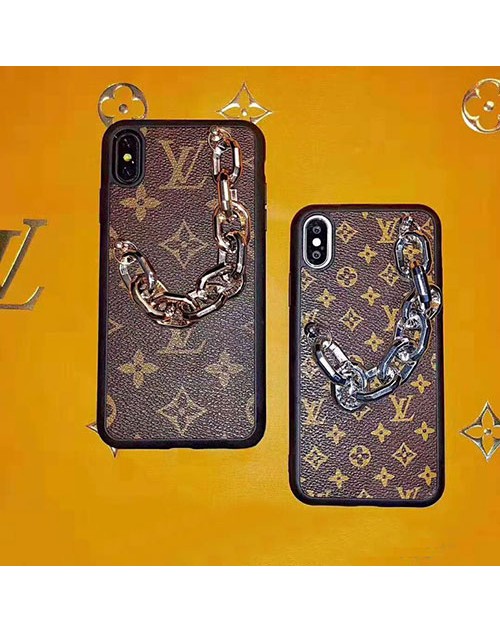 ルイヴィトン lv iphone 11/11pro maxケース チェーン付き iphone xr/xs maxケース ブランド Galaxy s10/s10+ケースlvアイフォン x/8/7 plusケースお洒落人気新品