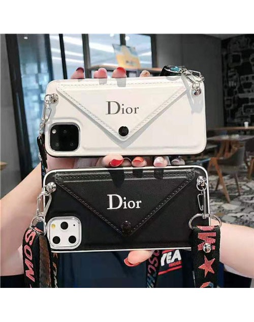 ディオール dior iphone 11/11pro maxケース ブランド iphone xr/xs maxケース 封筒デザイン iphone x/8/7 plusケース 女性向け オシャレ人気ストラップ付き