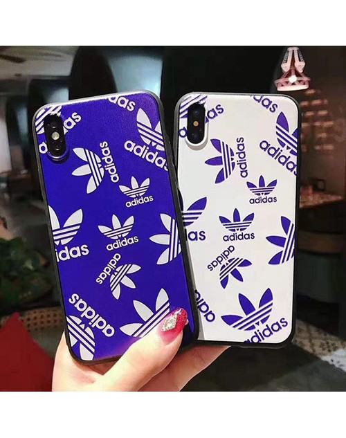 adidas iphone11/11pro maxケース ブランドアディダス iphone xr/xs  maxケース 三つ葉 付き iphone x/10/8/7 plusケースお洒落スポーツ風 男女兼用