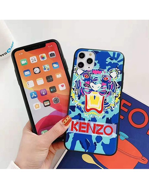 ケンゾーKENZO iphone11/11pro maxケースブランドiphone xr/xs/xs maxケース虎頭付き iphone x/10/8/7 plusケースファッション カッコイイ