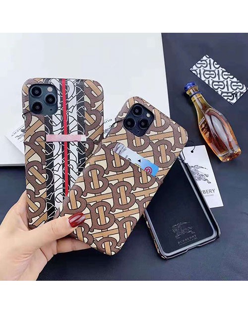 burberry バーバー iphone11/1pro maxケース ブランド iphone xr/xs maxケース背面 カード入れGalaxy s20/s10/s9/note10ケース経典アイフォン x/8/7 plusケース