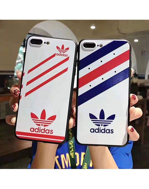 adidas アディダス iphone11/11pro/11 pro maxケースブランド iphone xr/xs maxケーススポーツ風 三つ葉アイフォン x/8/7 plusケースオシャレ個性