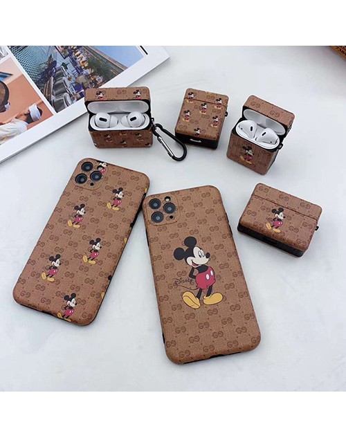 グッチ disney コラボ ブランド airpods pro 1/2ケース GUCCI iphone12/11pro max/se2ケース かわいい 女性向け セレブ愛用 激安 iphone xr/xs max/11proケース ファッション 