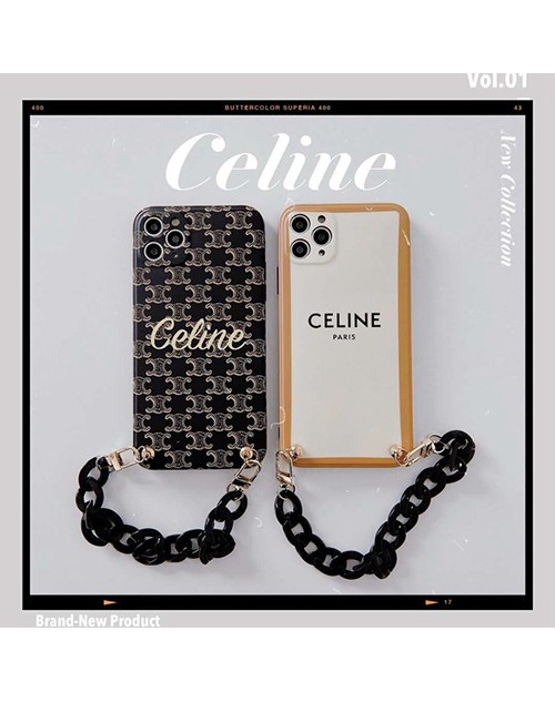 Celineブランド iphone12/12 pro max/12 mini/12 proケース かわいい ストラップ付 セリーヌ 女性向け iphone xr/xs maxケースモノグラム iphone11/11pro maxケース ブランドiphone x/8/7 plus/se2ケース大人気