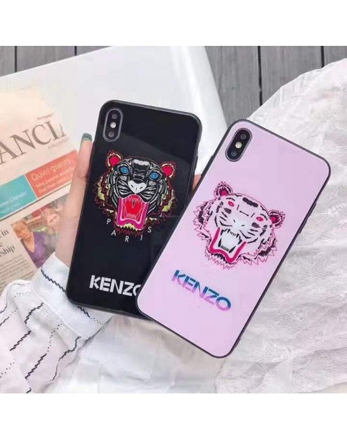 ケンゾー ブランド iphone12/12mini/12pro/12promaxケース ペアお揃い ガラス 虎頭柄 KENZO アイフォン11/11pro/xs/x/8/7 plusケース ジャケット型 ファッション 経典 メンズ 高級 人気 レディース