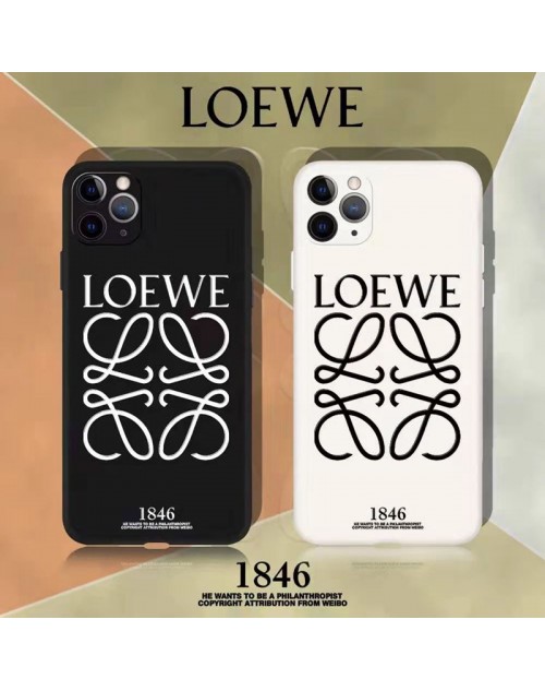 LOEWE ブランド iphone12/12pro maxケース かわいい iphone 11/x/8/7スマホケース ブランド ロエベ シンプル ジャケット 黒白色 iphone xr/xs max/11proケース LINE注文可 メンズ レディース
