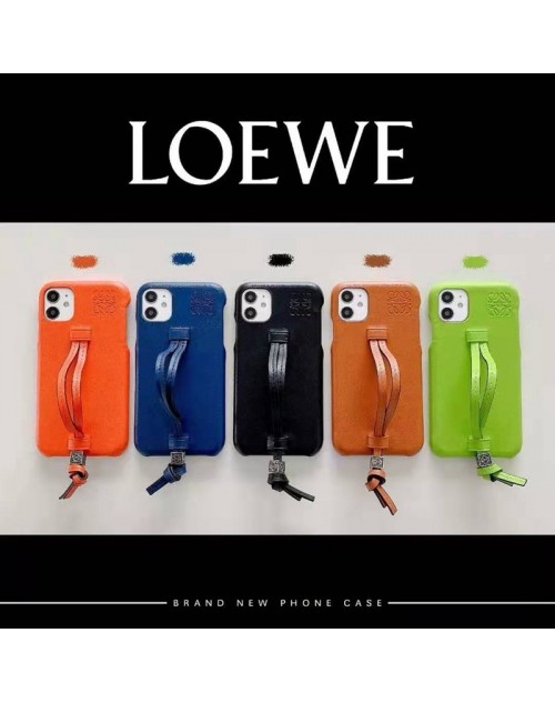 LOEWE ブランド iphone13mini/13pro maxケース かわいい ロエベ レザー ストラップ付き アイフォン13pro/xs/11/8/7ケース おまけつき ジャケット型 2020 高級 大人気 レディース 