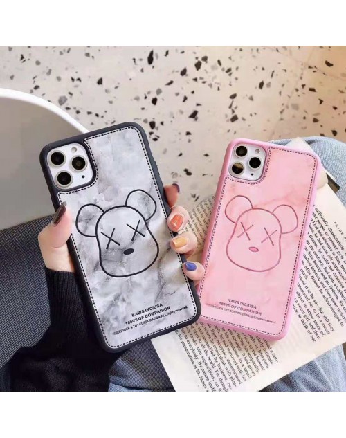 KAWS iphone12mini/12pro maxケース セレブ愛用 ステッチ カウズ iphone xr/xs maxケース レザー 激安 ins風 iphone11/11promax/8plus/se2ケースかわいい ファッション ジャケット型 2020 iphone12ケース 高級 人気