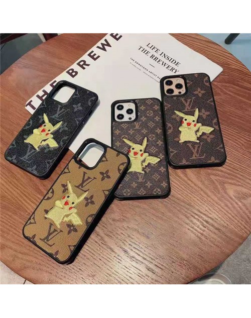 LV セレブ愛用 iphone12pro/12pro maxケース ラッキーキャット ルイヴィトン レザー 激安 個性 おまけつき ピカチュウ ジャケット型 ハート型 アイフォン12/12mini/xs/11/8 plusケース ファッション 2020 高級 人気 レディース 