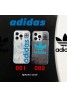 アディダス ADIDAS ブランド モノグラム アイフォン14プロマックス/13/12/11カバー モノグラム ジャケット型 キャンバス iphone14Pro max/14Pro/14スマホケース 男女兼用