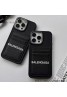 Balenciaga/バレンシアガ ブランド iPhone 14 Pro max/14 Pro/14携帯ケース カード入り 高級 レザー製 モノグラム アイフォン14プロ マックス/14プロ/14/13/12/11カバー 黒色 オシャレ メンズ レディース