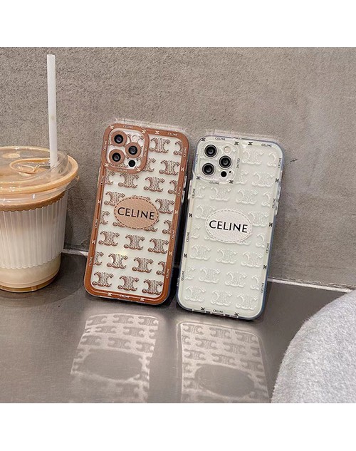 CELINE ブランド iphone13 pro/13 mini/13 pro maxケース モノグラム柄 セリーヌ ジャケット型 クリアケース ソフトケース 安い アイフォン13/12/11/se2/x/xs/xr/8/7カバー 経典スマホケース 芸能人愛用 ファッション メンズ レディーズ