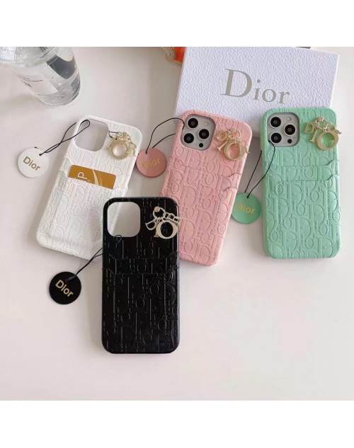 ディオール アイフォン14プロ マックス/14プロケース エンボス加工 革 iphone14Pro max/14Pro/14スマホケースDiorハイブランド カード入り オブリーク DiorアイフォンSE第三世代カバー オシャレ