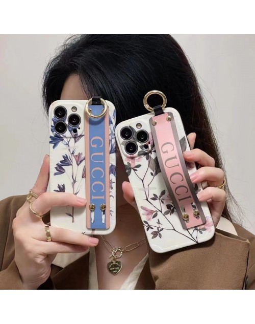 Gucci/グッチ ブランド  iphone14/14 plus/14 pro/14 pro maxケース 個性 花柄 ハンドバンド付 リング付き アイフォン14/13/12/11/xs/xr/x/8/7ケース ペアお揃い ファッション ジャケット型 2022 iphone14proケース 高級 人気モノグラム iphone13/13pro maxケース ブランド