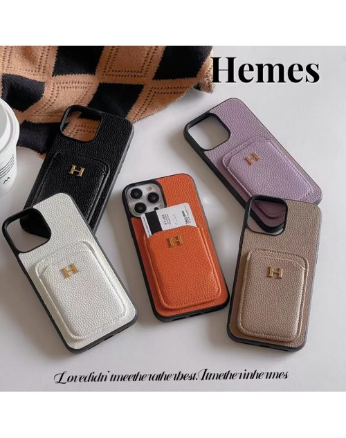 Hermes エルメス ハイブランド iphone15/15Pro/14plus/15Pro maxスマホケース かわいい レザー製 カード入れ モノグラム アイフォン15/14プロ/14プラス/14プロ マックス/13/12/11/x/xs/xr/8/7/6カバー ファッション メンズ レディース