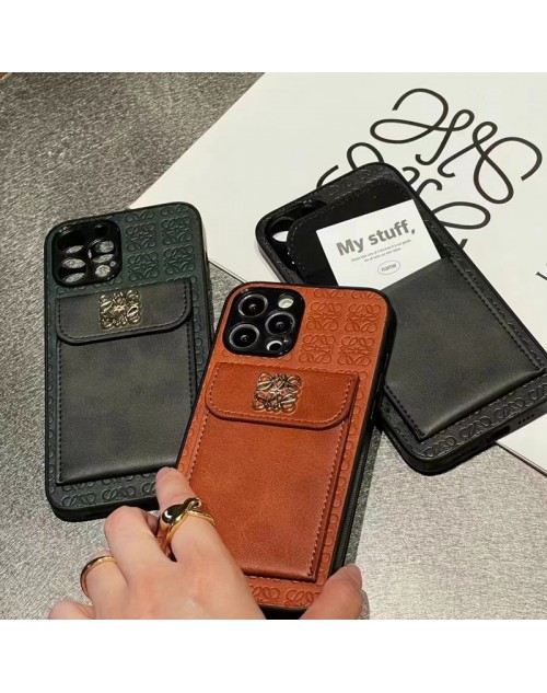 LOEWE アイフォン15 14プロ マックス/15 14プロ/14プラス/14携帯ケース galaxy s24+ultra カード収納 iphone15 14Pro max/14Pro/14plus/14フォンケースLOEWE 高級 革 LOEWEアイフォン13pro max/13pro/13miniカバー メンズ レディース