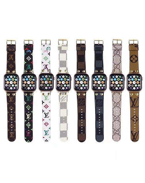 LV/ルイヴィトン ブランド Apple Watch 7/6/5/4/SEバンド 人気 GUCCI/グッチ ストラップ モノグラム レザー製 アップル ウォッチ 7/6/5/4/SE腕時計ベルト ファッション 経典風 芸能人愛用 メンズ レディース