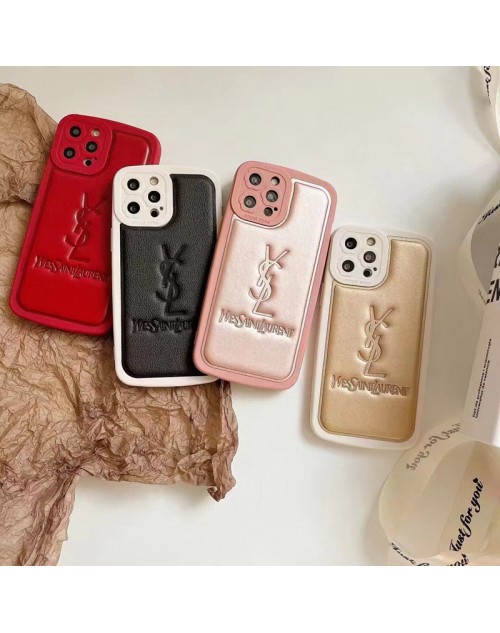 YSL イブサンローラン iphone14Pro max/14Pro/14ケース レザー 純色 アイフォンSE第三世代スマホケースYSL 光沢 手触り良い アイフォン13プロ マックス/13プロ/13カバー レディース