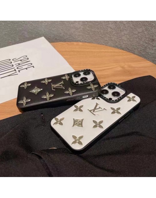 Louis Vuitton ブランド iphone 14/14 pro/14 pro max/14 plusケース モノグラム ルイヴィトン 背面レザー ジャケット型 きらきら ソフト アイフォン14/13/12カバー 大人気 メンズ レディース