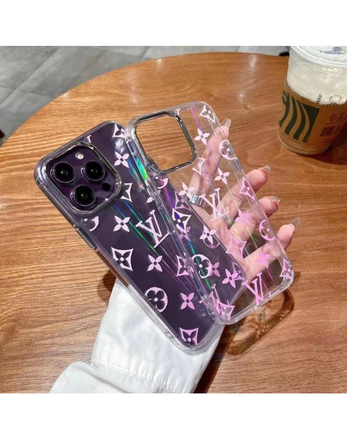 Louis Vuitton ルイヴィトン ブランド iPhone 14/14 Pro/14 Pro Maxケース 韓国風 LV クリアケース キラキラ ピンク色 モノグラム 潮流 アイフォン14/14プロ/14プロ マックス/13/12/11カバー ファッション メンズ レディーズ