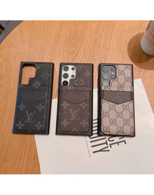 Gucci/グッチ LV/ルイヴィトン ブランド iphone 15/15 pro/15 pro max Galaxy S23/S23+/S23 Plus/S23 Ultraケース モノグラム 財布型 カード入れ レザー ジャケット型 ギャラクシーs23/s23プラス/s23ウルトラ/s22カバー ファッション メンズ レディース