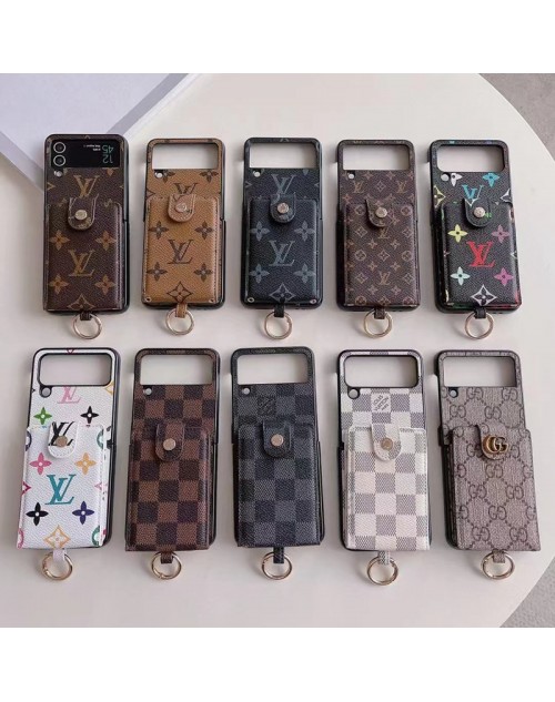 Gucci グッチ Lv ルイヴィトン Galaxy Z Flip 5 4  激安 スタイル  iphone 15 14 13 pro max 12 11ケース 女性向け ギャラクシーZフリップ5 4ケース 折りたたみ ガラス型 男女兼用 人気 ブランド 手帳型 ストラップ付き モノグラム galaxy z flip5 4ケース 個性