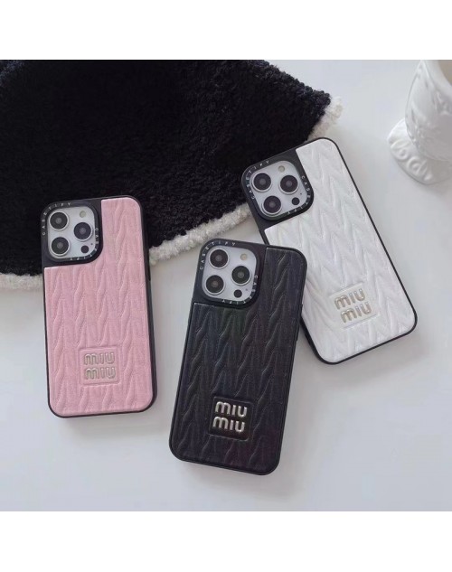 MiuMiu ミュウミュウ ブランド iphone 14/14 pro/14 pro maxケース キラキラ ジャケット型 MIUMIU モノグラム アイフォン14/13/12カバー  コピー メンズ レディーズ 