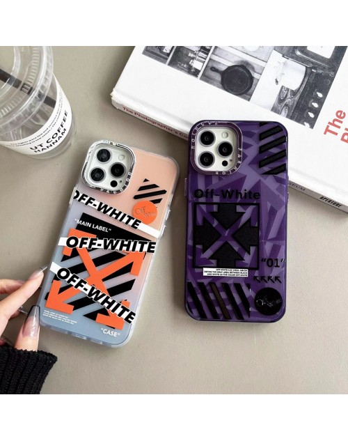 Off-White オフホワイト ブランド iphone14Pro max 14Pro 14スマホケース かわいい 矢印柄 ジャケット型 クリアケース アイフォン14プロ マックス/14プロ/14/13/12/11カバー 透明 メンズ レディース