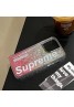 Supreme シュプリーム ブランド iphone 14/14 pro/14 pro max/14 plusケース 流れ風 クリア キラキラ モノグラム ジャケット型 潮流 アイフォン14/14プロ/14プロ マックス/14プラス/13/12/11/x/xs/xr/8+/7+カバー ファッション メンズ レディーズ