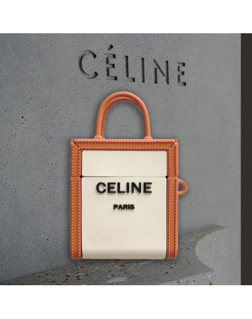 CELINE ブランド AirPods 3/2/1/Proケース セリーヌ バッグ風 シリコン 紛失防止 カラビナ付き 第1/2/3世代 エアーポッズ1/2/3/プロカバー 可愛い 収納便利 メンズ レディース