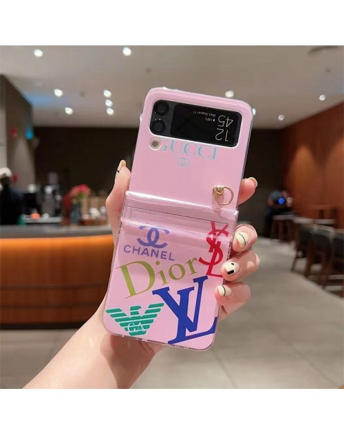 GUCCI/DIOR/LV ブランド Galaxy zflip 4/zflip 3ケース かわいい グッチ/ルイヴィトン/ディオール ピック色 クリアケース ARMANI 折りたたむ ストラップ付き モノグラム 保護 激安 ギャラクシーZ FLIP4/3スマホケース ハイブランド ファッション メンズ レディース