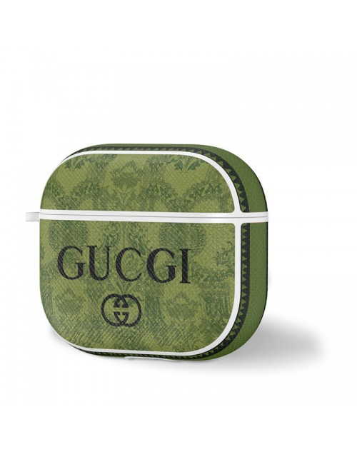 グッチ ブランド GUCCI 革製 Airpods 3/2/1/proケース レザー製 モノグラム柄 紛失防止 カラビナ付き エアーポッズプロ/3収納カバー 第1/2/3世代 保護性 携帯便利 人気 メンズ レディーズ