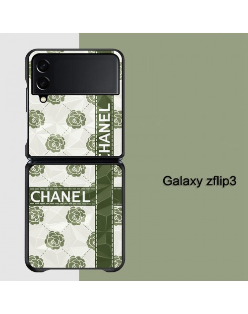 ChanelハイブランドギャラクシーZflip4 5Gスマホケース エレガント 折畳み式 サムスンZflip3カバーグッチ ラグジュアリー 花 Galaxy Zflip3/2携帯ケースシャネルブランド レディース