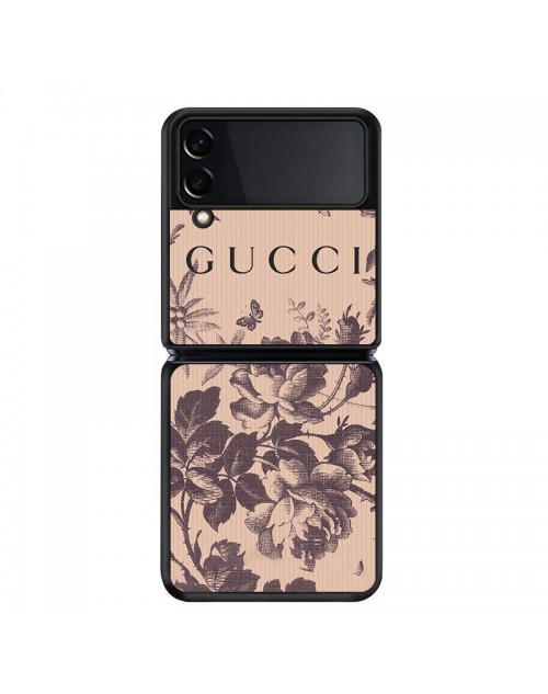 ハイブランドグッチ ギャラクシーZflip4 5Gcase 花柄 2つ折り サムスンZflip3カバーGucci クラシカル leder Galaxy Zflip3/2携帯ケースGucciブランド 値段 激安