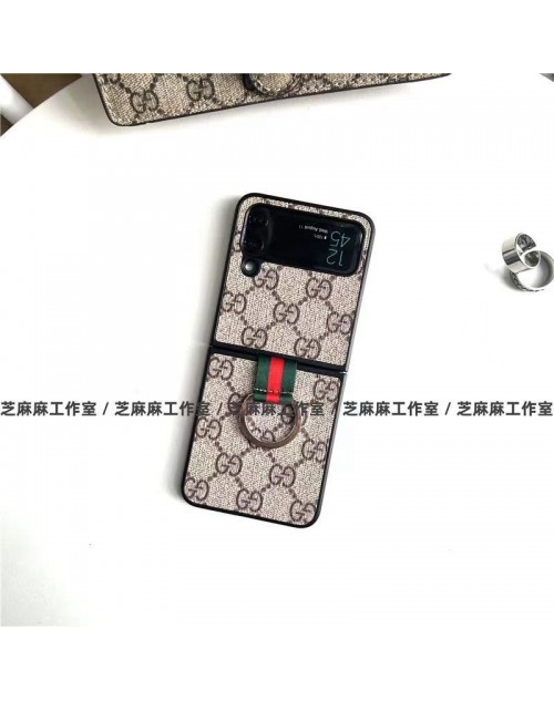 Gucci グッチ ハイブランド Galaxy z flip 4 5Gスマホケース モノグラム 折畳み式 ストラップ付き 便利 ブランド ギャラクシーZ Flip3カバー GG Galaxy Zflip1/2携帯ケース 防水 レディース