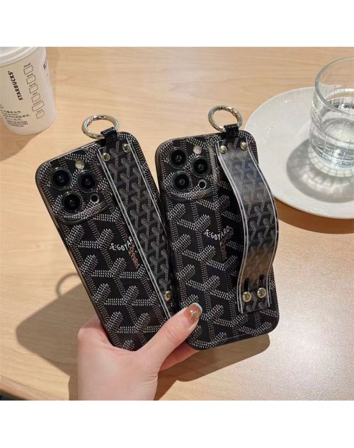 Goyard/ゴヤール ブランド iphone14/14 pro/14 pro maxケース 経典 Y柄 ハンドバンド付 リング付き アイフォン14/13/12/11ケース ペアお揃い ファッション ジャケット型 2022 高級 人気 モノグラム  ハイブランド メンズ レディース