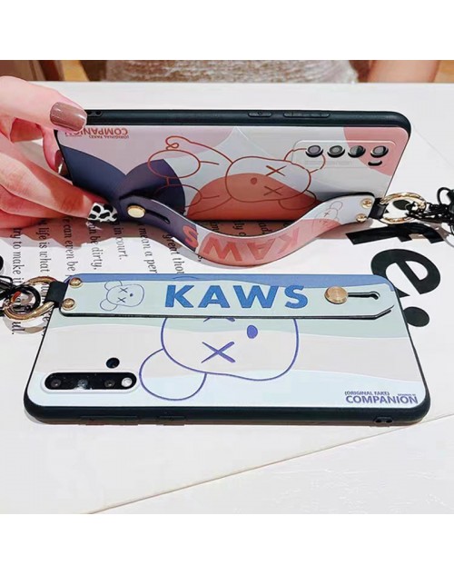 KAWS/カウズ ブランド Galaxy S23/S23+/S23 Plus/S23 Ultra/A54 5Gケース ストラップ付き 熊柄 リング付き ハンドバンド付き スタンド機能 モノグラム ジャケット型 ギャラクシーs23/s23プラス/s23ウルトラ/s22/s21/a54カバー コピー 耐衝撃 ファッション メンズ レディーズ