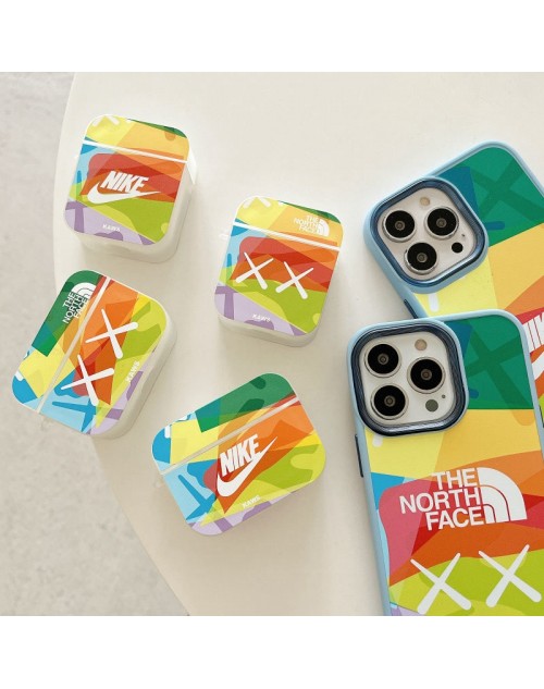 ハイブランドNike Air Pods1/2/3ケース 運動 極彩色 エアーポッズプロケースKaws クルー エアーポッズ 3/2/1ケース コラボ シリコン Air Pods Proケースthe north face 防水