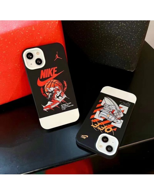 Nikeブランドアイフォンse3携帯ケース コラボ クルー iphone14/14Pro max/14Pro/13スマホケースエア ジョーダン スポーツ 落下防止 OFF-WHITEアイフォン14プロ マックス/14プロ/13カバー 人気